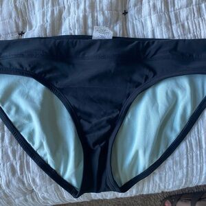 Nike Black and Light Blue Bikini Bottom